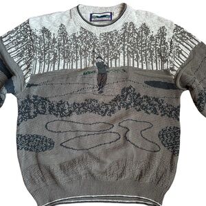 Vintage Shenandoah Golf Scene Forest Sweater - XL Made in USA